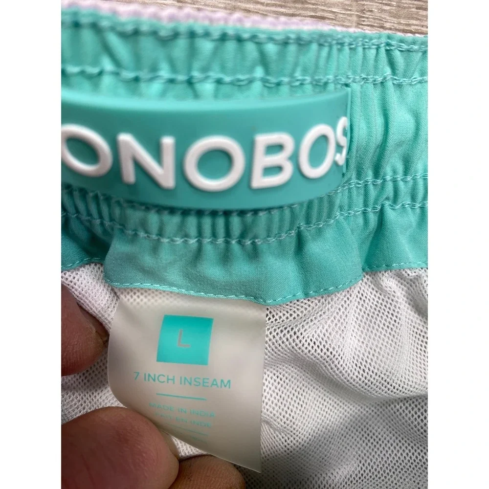 Bonobos Swim Trunks Men's‎ Large 7 Inch Inseam Striped Lavender